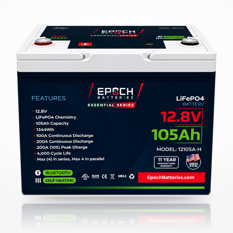 12V 105Ah Essential Series LiFePO4 Battery (1.34kWh)