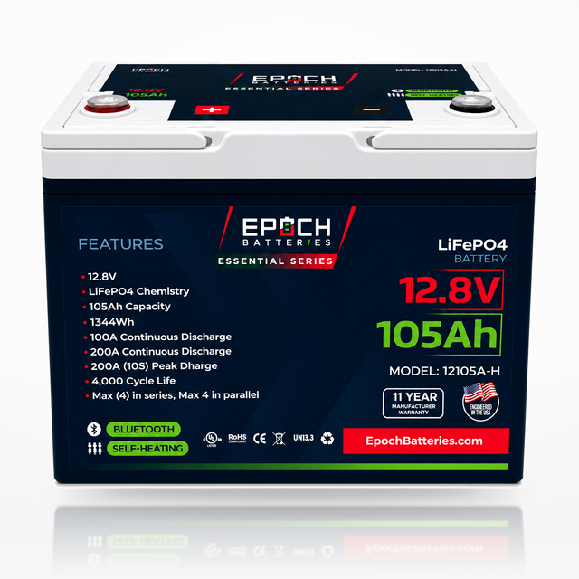 12V 105Ah Essential Series LiFePO4 Battery (1.34kWh)