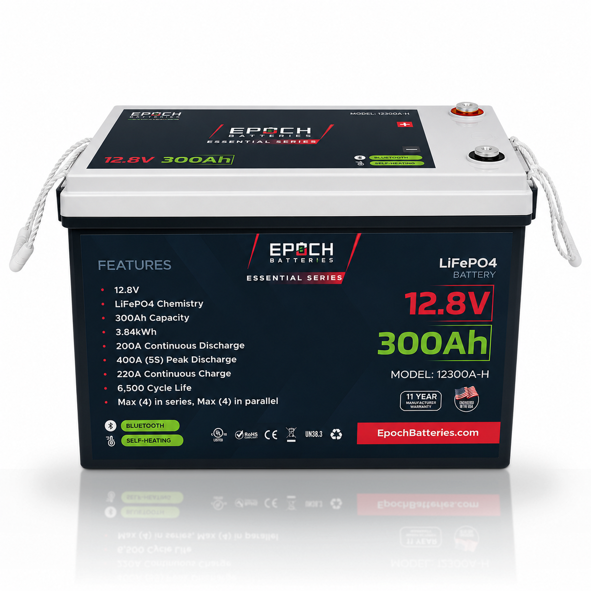 12V 300Ah Essential Series LiFePO4 Battery (3.84kWh)