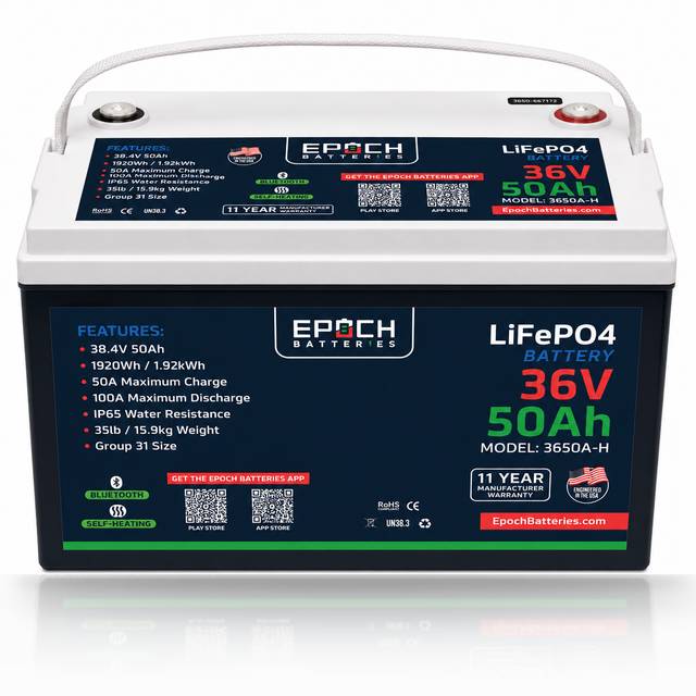 36V 50Ah Essential Series LiFePO4 Battery (1.92kWh)