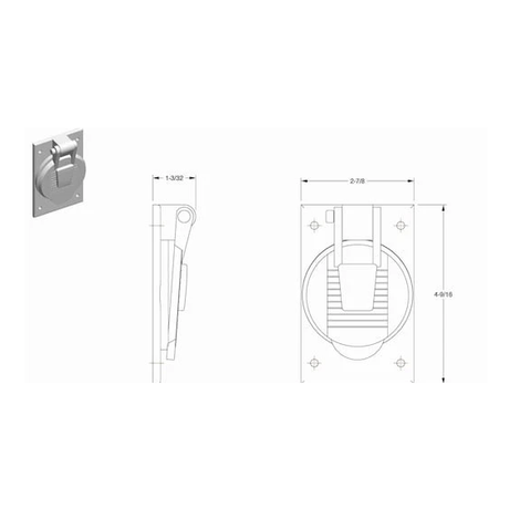 Hubbell HBL74CM24WO dimensions: 2-7/8 in wide, 4-9/16 in high, 1-3/32 in deep