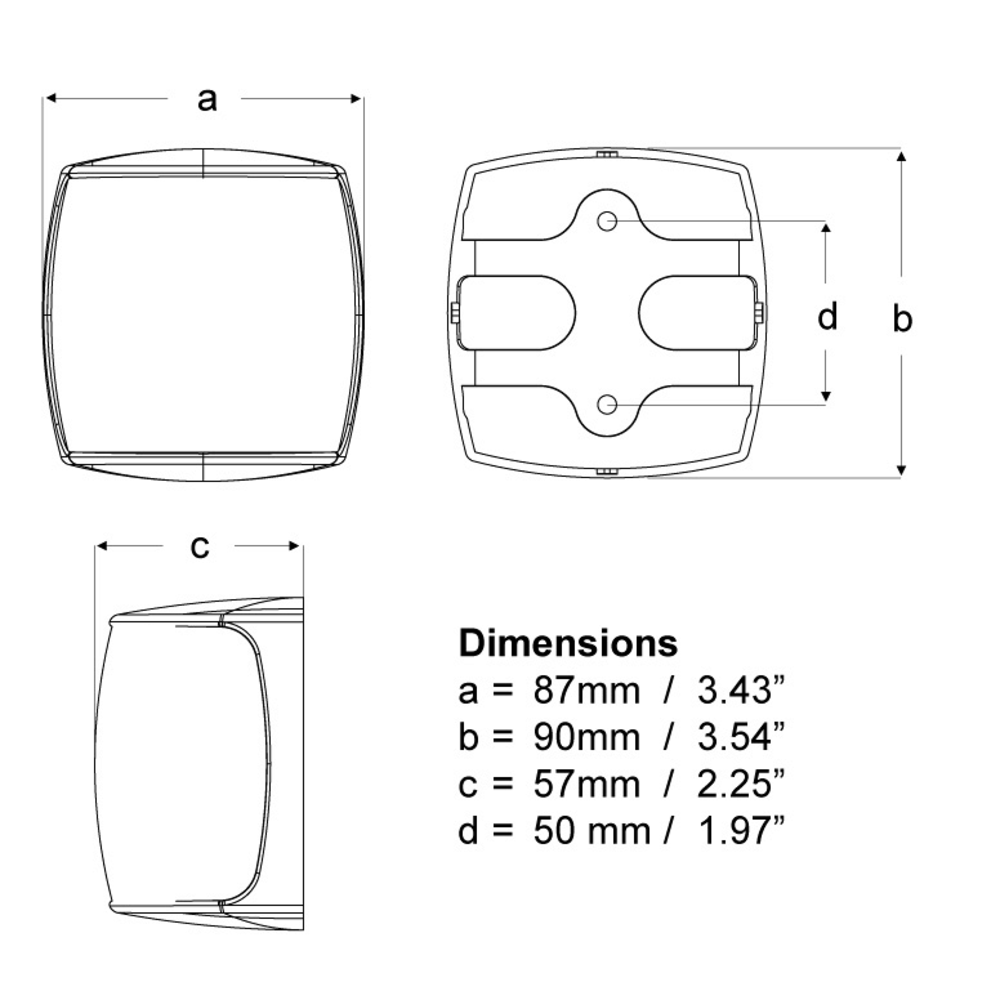 Hella NaviLED PRO - dimensions diagram