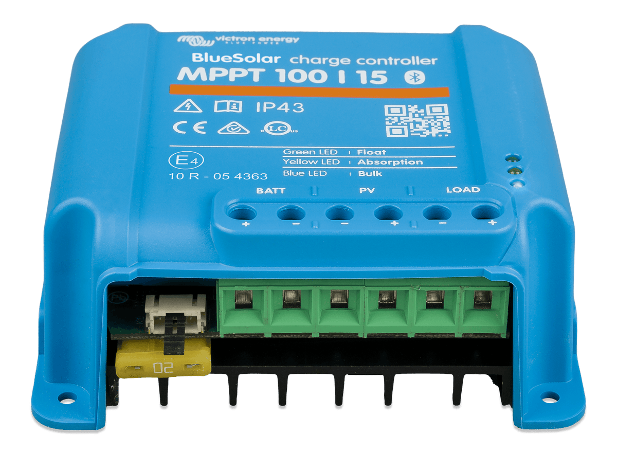 Victron BlueSolar MPPT Charge Controller - 100V - 15AMP - front-angle