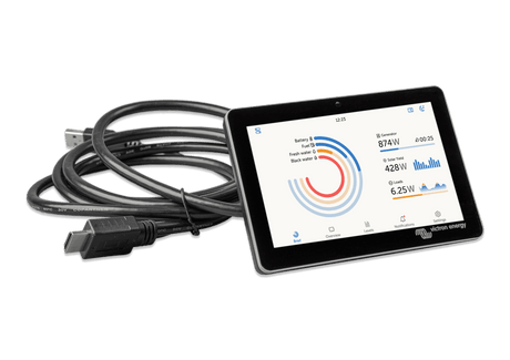 Victron GX Touch 50 Surface Mount Display - 5" - front with cable_screen