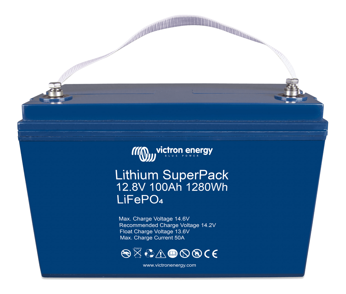 Victron Lithium SuperPack 12.8V/100Ah-a (M8) - front-angle