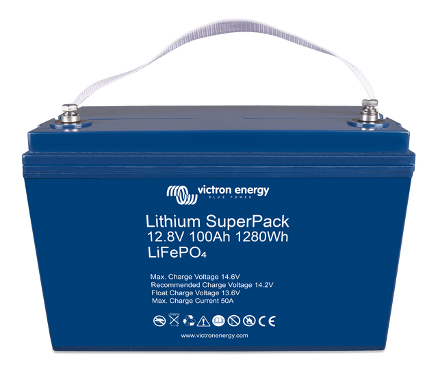 Victron Lithium SuperPack 12.8V/100Ah-a (M8) - front-angle