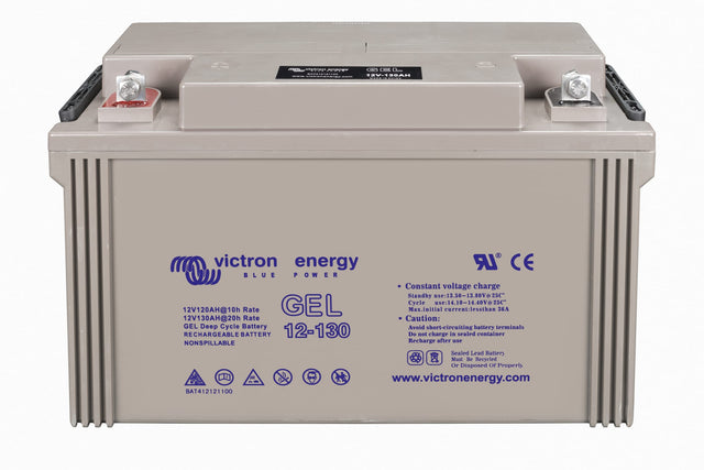Victron 12V/130Ah Gel Deep Cycle Battery - front-angle