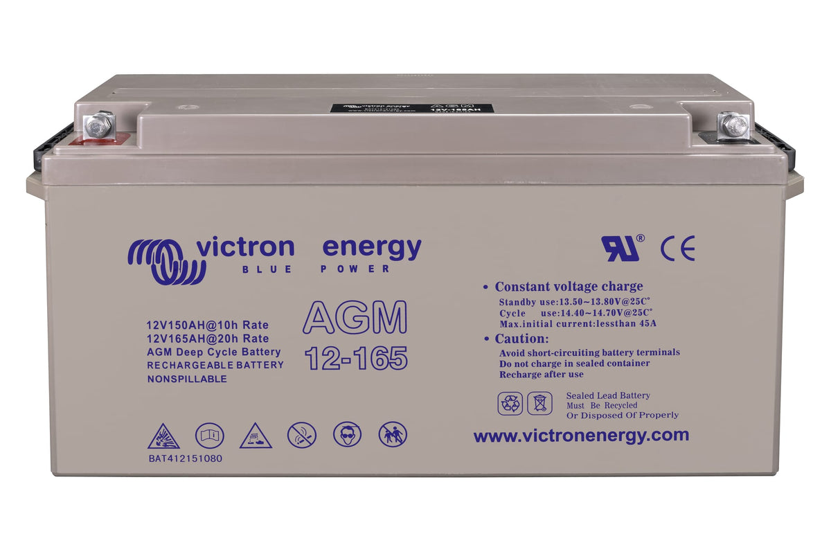Victron 12V/165Ah Gel Deep Cycle Battery - front-angle
