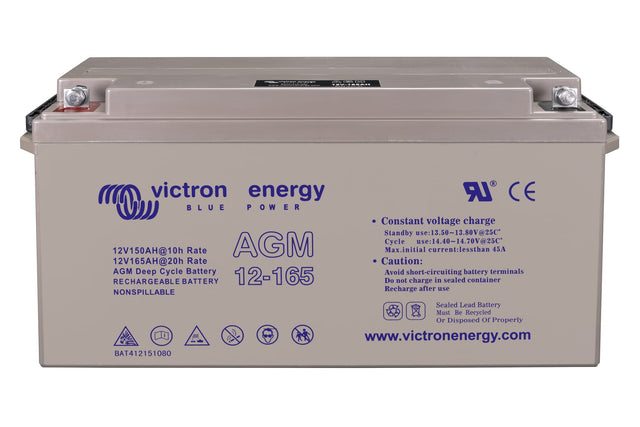 Victron 12V/165Ah Gel Deep Cycle Battery - front-angle