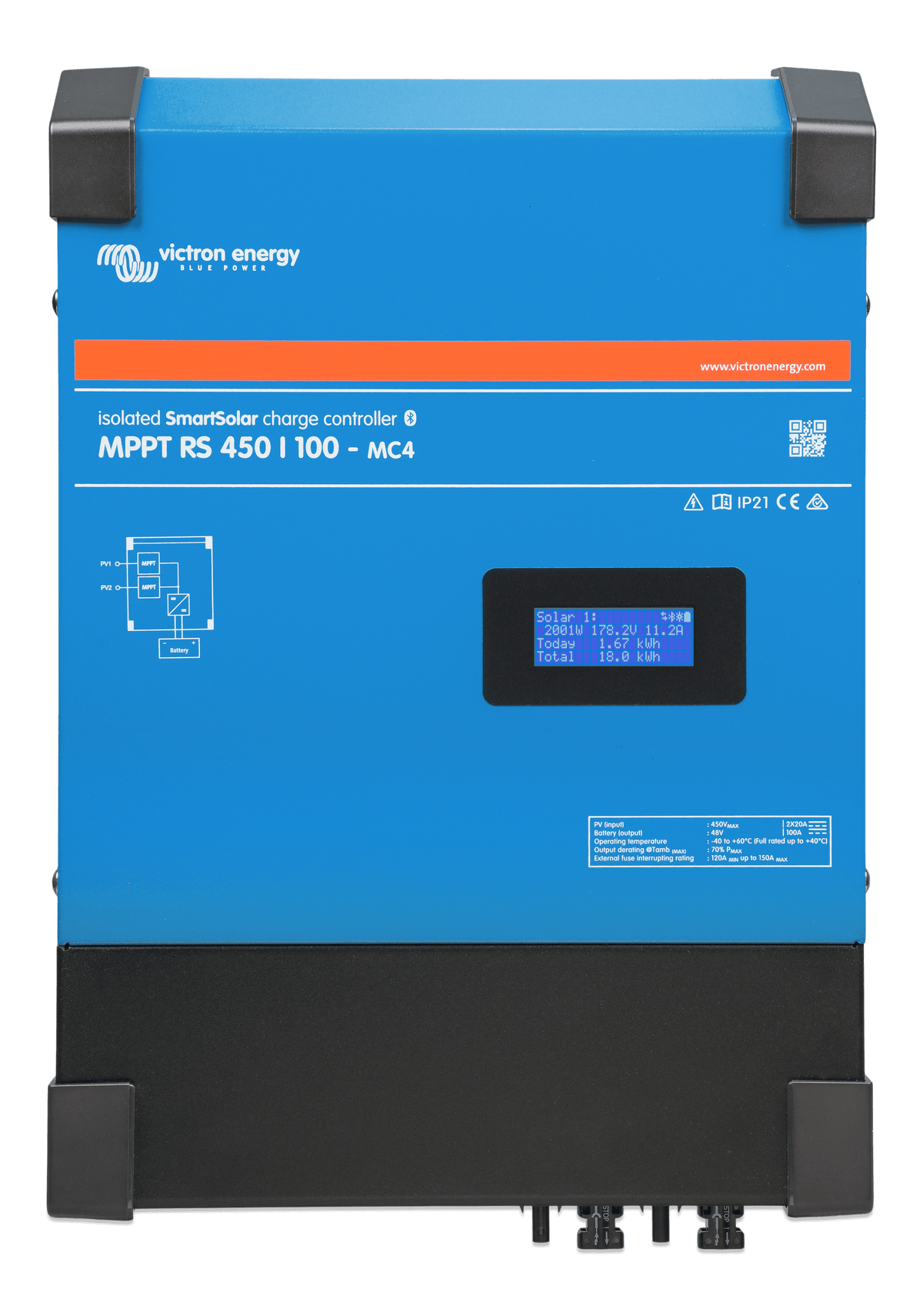Victron SmartSolar MPPT RS 450/100-MC4 - front
