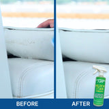 Mildew stain before and after