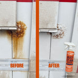 Rust stain before and after
