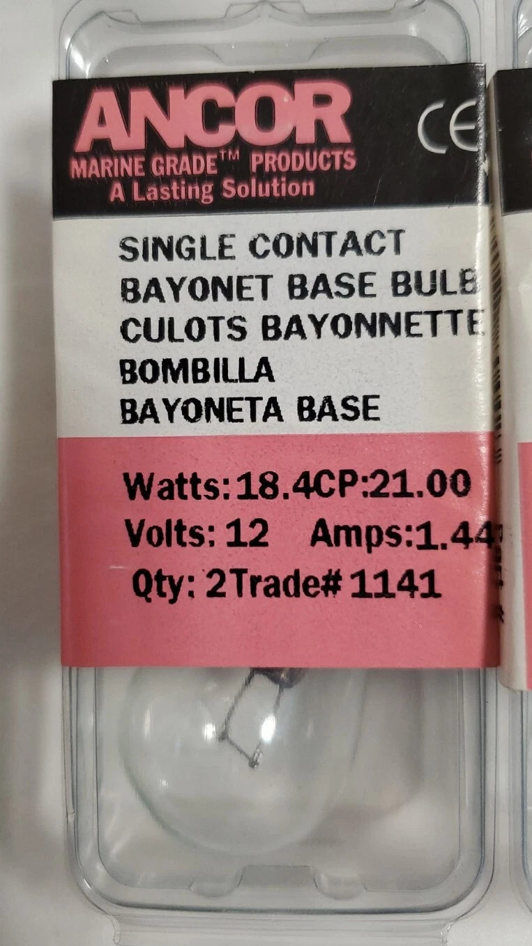 Ancor 521141 Marine Light Bulb Single Contact Bayonet 12V 1.44A 18.4W