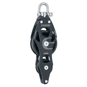Harken 60mm Aluminum Element Fiddle Block with Swivel & Becket — 6263