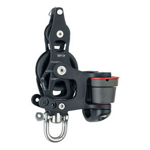 Harken 45mm Aluminum Element Fiddle Block with Swivel, Becket & 150 Cam Cleat — 6234