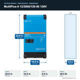 Victron MultiPlus-II 12/3000/120-50 120V PMP122305120 dimensions: 22.8 x 10.9 x 5.8 in (578 x 277 x 148 mm), 48.5 lb