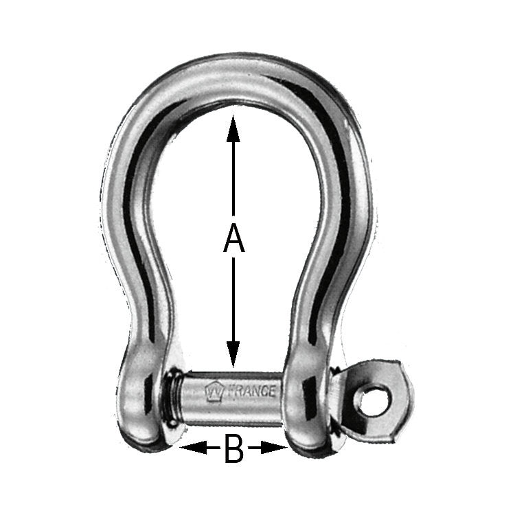 Wichard - 1443 - 1/4" Bow Shackle, Captive Pin